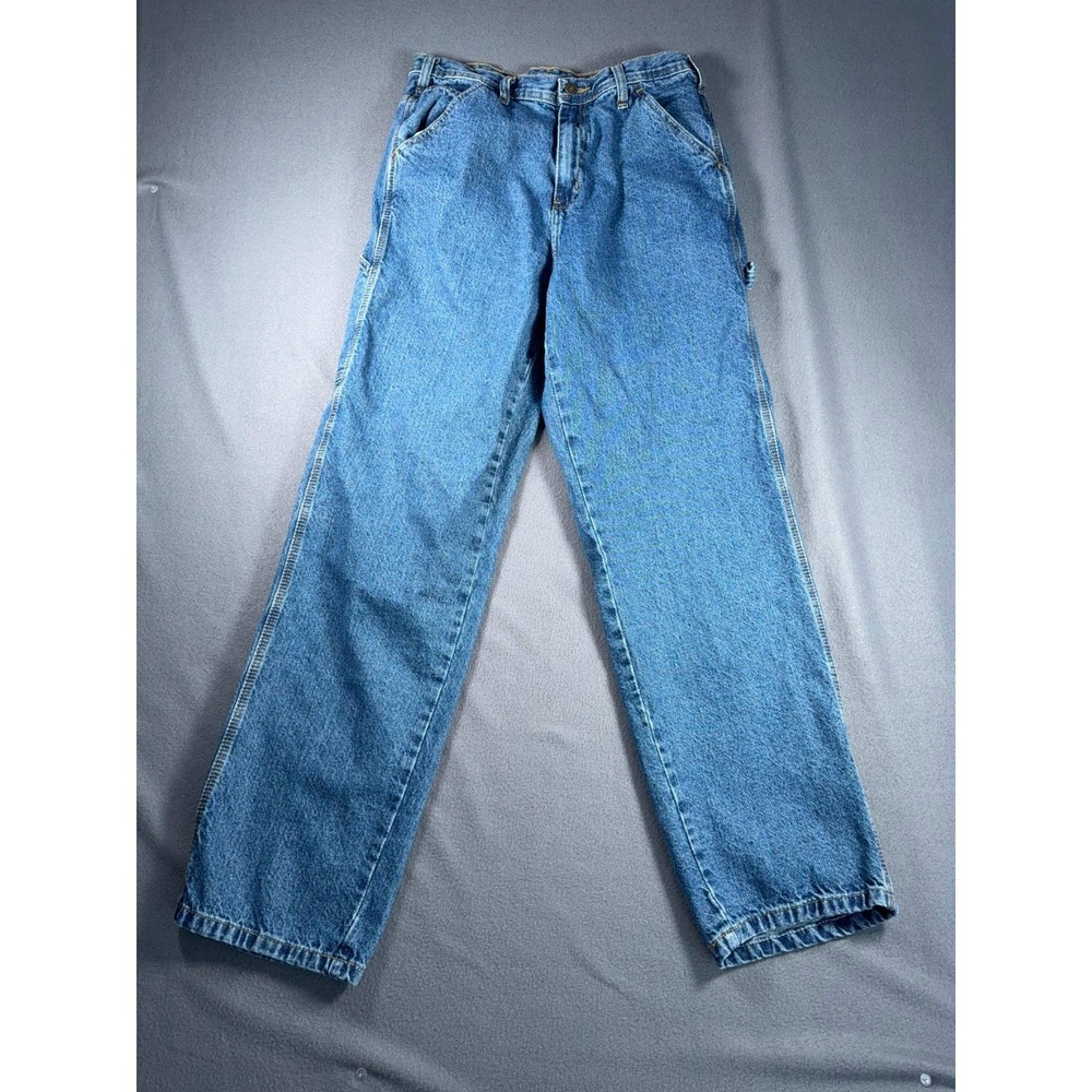 Rugged Wear Blue Carpenter Jeans Mens 33x34 Relaxed Utility Work 32x33